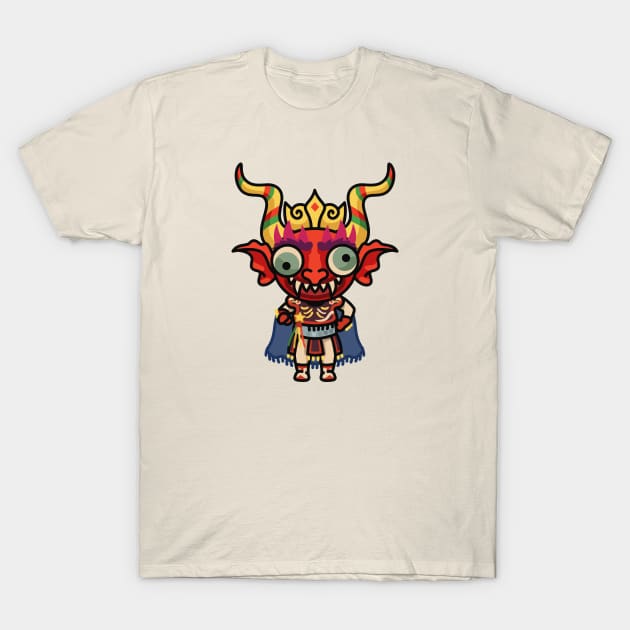 Cute Diablada // Bolivian Devil Mask Cartoon T-Shirt by SLAG_Creative
